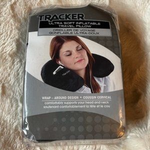 Tracker Ultra Soft Inflatable Black Travel Pillow NIP